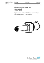 Предварительный просмотр 1 страницы Endress+Hauser OUSAF46 Operating Instructions Manual