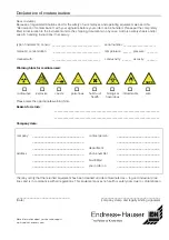 Preview for 27 page of Endress+Hauser OxyMax W COS 71 Operating Instructions Manual