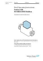 Предварительный просмотр 1 страницы Endress+Hauser Proline 200 FOUNDATION Fieldbus Brief Operating Instructions