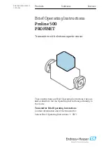 Предварительный просмотр 1 страницы Endress+Hauser Proline 500 PROFINET Brief Operating Instructions