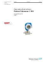 Предварительный просмотр 1 страницы Endress+Hauser Proline Cubemass C 300 Operating Instructions Manual