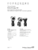 Endress+Hauser Proline Promag 10D Technical Information preview