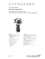 Endress+Hauser Proline Promag 50D Technical Information предпросмотр