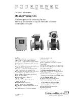 Предварительный просмотр 1 страницы Endress+Hauser Proline Promag 55S Technical Information