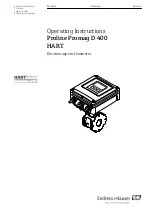 Предварительный просмотр 1 страницы Endress+Hauser Proline Promag D 400 HART Operating Instructions Manual