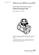 Endress+Hauser Proline Promag P 100 Operating Instructions Manual предпросмотр