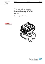 Предварительный просмотр 1 страницы Endress+Hauser Proline Promag W 400 HART Operating Instructions Manual