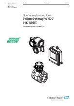 Предварительный просмотр 1 страницы Endress+Hauser Proline Promag W 500 Operating Instructions Manual