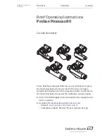 Предварительный просмотр 1 страницы Endress+Hauser Proline Promass 80 Brief Operating Instructions