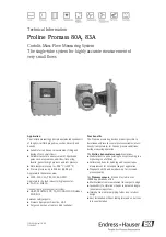 Endress+Hauser Proline Promass 80A Technical Information предпросмотр