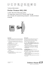 Предварительный просмотр 1 страницы Endress+Hauser Proline Promass 80H Technical Information