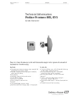 Предварительный просмотр 1 страницы Endress+Hauser Proline Promass 80S Technical Information