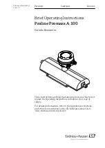 Предварительный просмотр 1 страницы Endress+Hauser Proline Promass A 100 Operating Instructions Manual