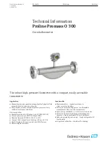 Endress+Hauser Proline Promass O 300 Technical Information предпросмотр