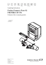 Предварительный просмотр 1 страницы Endress+Hauser Proline Prosonic Flow 93 Operating Instructions Manual