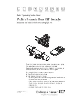 Endress+Hauser Proline Prosonic Flow 93T Portable Operating Instructions Manual предпросмотр