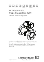 Endress+Hauser Proline Prosonic Flow B 200 Operating Instructions Manual предпросмотр