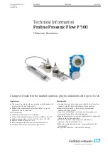 Предварительный просмотр 1 страницы Endress+Hauser Proline Prosonic Flow P 500 Manual