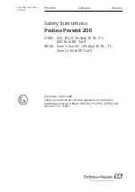 Endress+Hauser Proline Prowirl 200 Safety Instructions предпросмотр