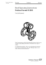 Endress+Hauser Proline Prowirl R 200 Brief Operating Instructions предпросмотр