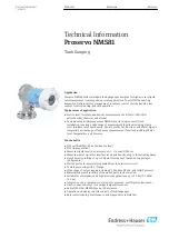 Предварительный просмотр 1 страницы Endress+Hauser Proservo NMS81 Technical Information