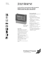 Предварительный просмотр 1 страницы Endress+Hauser Prosonic FMU 860 Technical Information