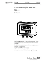 Предварительный просмотр 1 страницы Endress+Hauser RIA46 Brief Operating Instructions