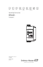 Preview for 1 page of Endress+Hauser RTA421 Operating Instructions Manual