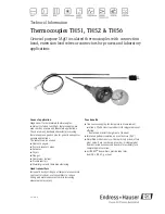 Preview for 1 page of Endress+Hauser Thermocouples TH51 Technical Information