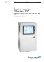 Предварительный просмотр 1 страницы Endress+Hauser TOC Analyzer CA79 Operating Instructions Manual