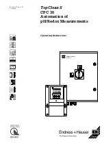 Предварительный просмотр 1 страницы Endress+Hauser TopClean S CPC 30 Operating Instructions Manual