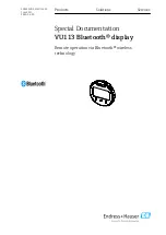 Предварительный просмотр 1 страницы Endress+Hauser VU113 Remote Operation Manual