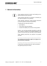 Предварительный просмотр 7 страницы Endress ESE 1107 DBG DIN Operating Instructions Manual