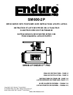 Preview for 1 page of Enduro PRO SM600-2P User Instructions & Parts Listing