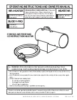 Enerco BUDDY-PRO TS125FAV Operating Instructions And Owner'S Manual предпросмотр