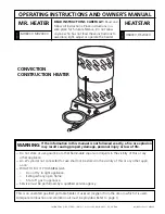 Enerco HEATSTAR HS200CV Operating Instructions And Owner'S Manual preview