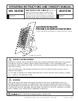 Enerco HEATSTAR HS35LP Operating Instructions And Owner'S Manual preview