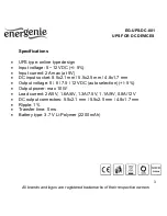 Предварительный просмотр 3 страницы Energenie EG-UPS-DC-001 User Manual