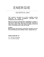 Preview for 2 page of Energie INVERTER 4/12 Installation And Instruction Manual