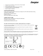 Предварительный просмотр 4 страницы Energizer 338607 User Manual