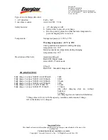 Предварительный просмотр 2 страницы Energizer BC-5HU Engineering Data