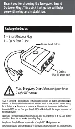 Предварительный просмотр 2 страницы Energizer CONNECT EOX3-1001 Quick Start Manual