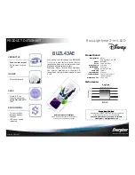 Energizer Disney BUZL43AE Product Data Sheet предпросмотр