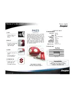 Preview for 1 page of Energizer PA123 Product Data Sheet