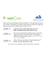 Предварительный просмотр 1 страницы Energy cloud PowerCost series Monitor Sensor Installation Manual