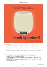 Предварительный просмотр 3 страницы ENERGY SISTEM Clock Speaker 3 Light User Manual