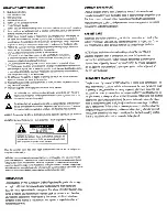 Предварительный просмотр 2 страницы Energy V-SW10 Owner'S Manual