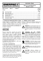 Preview for 1 page of Enerpac 662005130238 Instruction Sheet