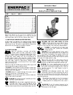 Preview for 1 page of Enerpac BP1 Series Instruction Sheet