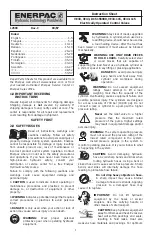 Preview for 1 page of Enerpac DC5155900 Instruction Sheet